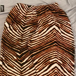 Zubaz Zebra Printed Lounge Pants Orange Black White Large Bengals colors new